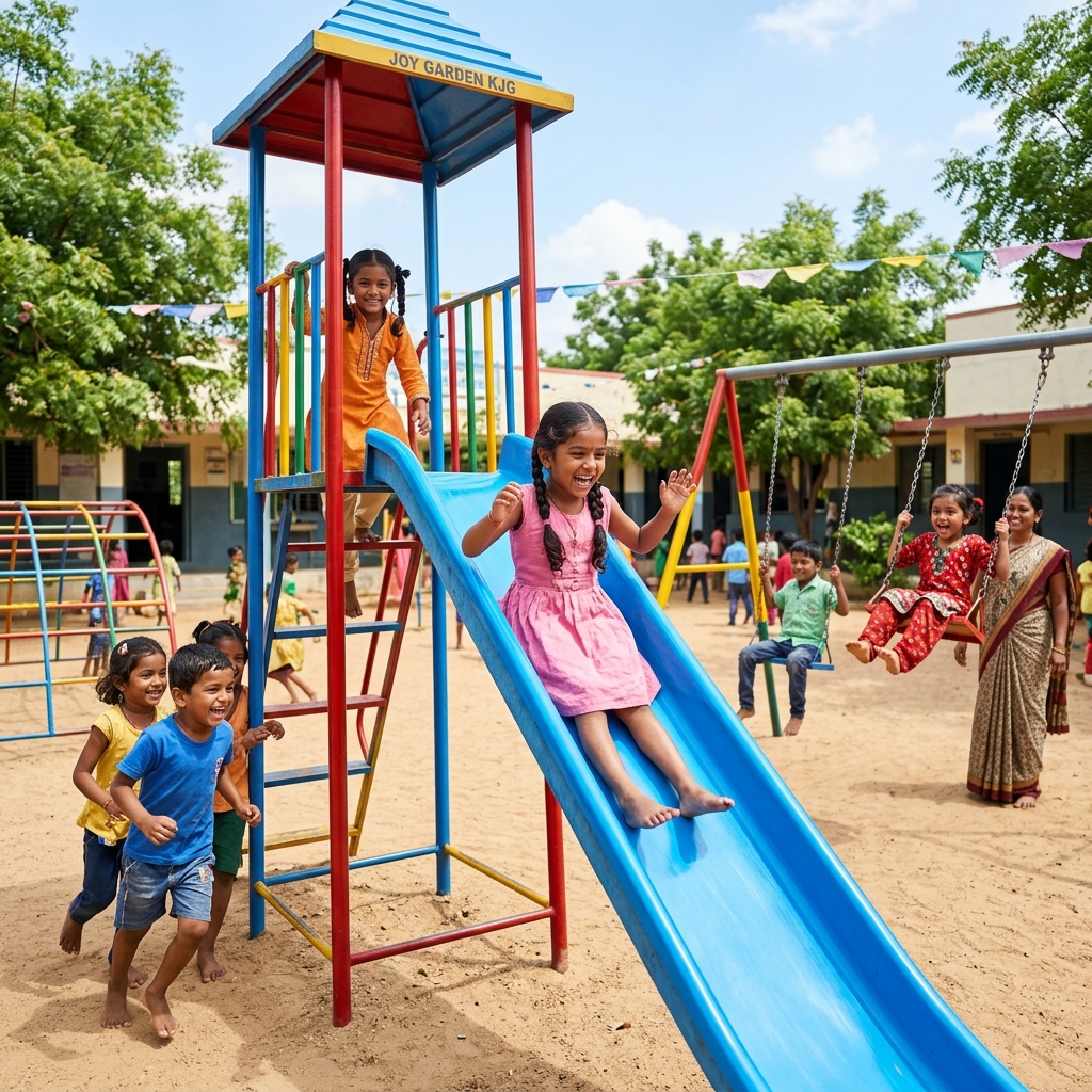 Indian children playing outdoors